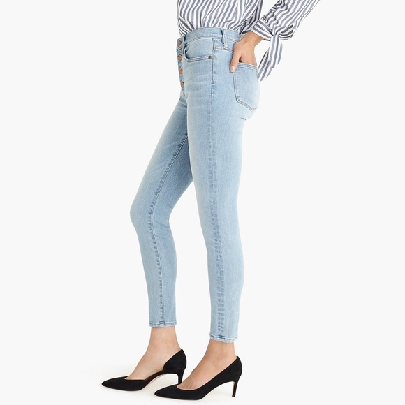 J.CREW Button Fly Toothpick Light Blue Jeans - Picture 3 of 8